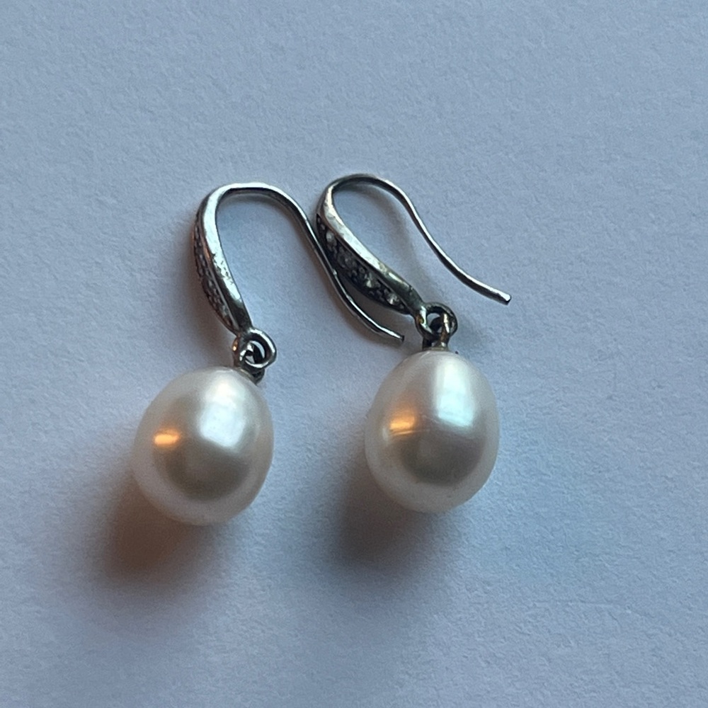 Dangle pearl earrings 925 sterling silver